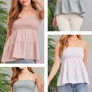 Spring Smocked Tiered Tops
